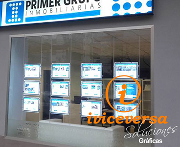 LED escaparate immobiliaria, pantalla brillante, displays luminosos